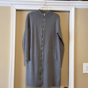 80 Park Portland Funnel Neck Zip Cardigan Coatigan Gray Women’s Size Medium